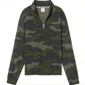 NWT Victoria’s Secret Pink Camo Half Zip Pullover